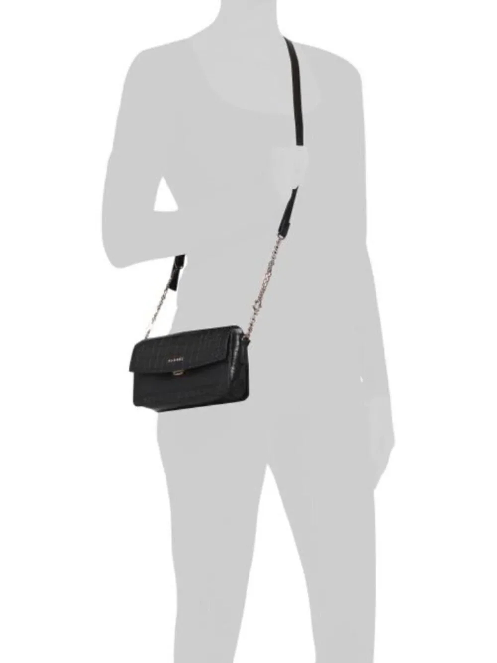 RADLEY LONDON Leather Albert Road Faux Crocodile Mini Flap Over Crossbody